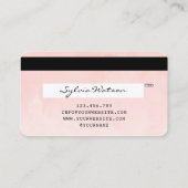 Blush Pink Waterverf Credit Kaart Style Visitekaartje (Achterkant)