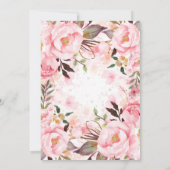 Blush Pink Waterverf | Floral Elegant Bruiloft Kaart (Achterkant)