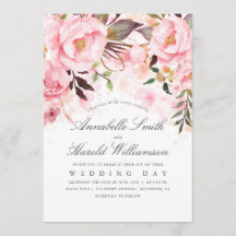 Blush Pink Waterverf | Floral Elegant Bruiloft