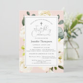 Blush Pink Waterverf Floral First Community Kaart (Staand voorkant)