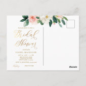 Blush Pink Waterverf Floral & Kraft Vrijgezellenfe Briefkaart (Achterkant)