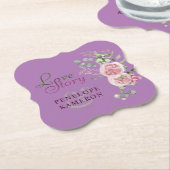 Blush Pink Waterverf Floral Peony Kartonnen Onderzetters (Gekanteld)