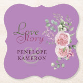 Blush Pink Waterverf Floral Peony Kartonnen Onderzetters (Voorkant)