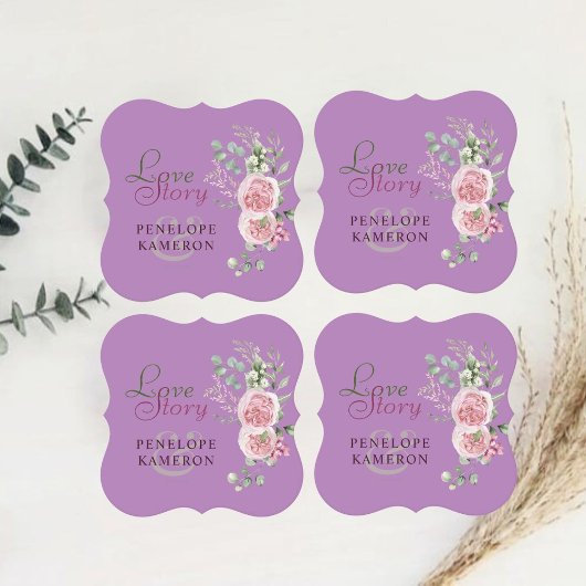 Blush Pink Waterverf Floral Peony Kartonnen Onderzetters