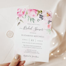 Blush Pink Waterverf Floral Peony Vrijgezellenfees