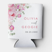 Blush Pink Waterverf Floral Peony Wedding Blikjeskoeler (Voorkant)