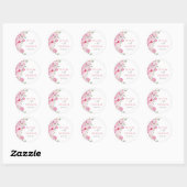 Blush Pink Waterverf Floral Peony Wedding Ronde Sticker (Vel)