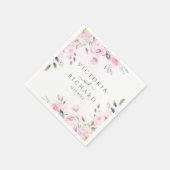 Blush Pink Waterverf Floral Peony Wedding Servet (Hoek)