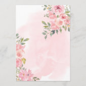 Blush Pink Waterverf Floral Quinceanera Kaart (Achterkant)