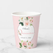 Blush Pink Waterverf Floral Quinceanera Papieren Bekers (Voorkant)
