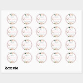 Blush Pink Waterverf Floral Quinceanera Ronde Sticker (Vel)