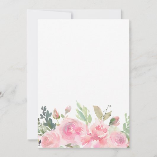 Blush Pink Waterverf Floral Script Vrijgezellenfee Kaart (Achterkant)