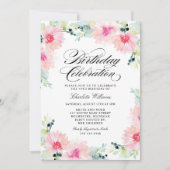 Blush Pink Waterverf Floral Spring Birthday Kaart (Voorkant)