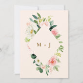 Blush Pink Waterverf Floral Virtual Vrijgezellenfe Kaart (Achterkant)