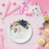 Blush Pink | Waterverf Floral Vrijgezellenfeest Papieren Bordje (Feest)