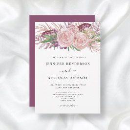 Blush Pink Waterverf Floral Weddenschap Kaart