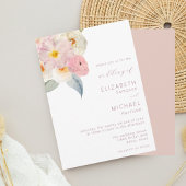Blush Pink Waterverf Floral Weddenschap Kaart