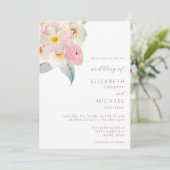 Blush Pink Waterverf Floral Weddenschap Kaart (Staand voorkant)
