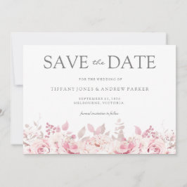 Blush Pink Waterverf Floral Weddenschap Save the D Save The Date