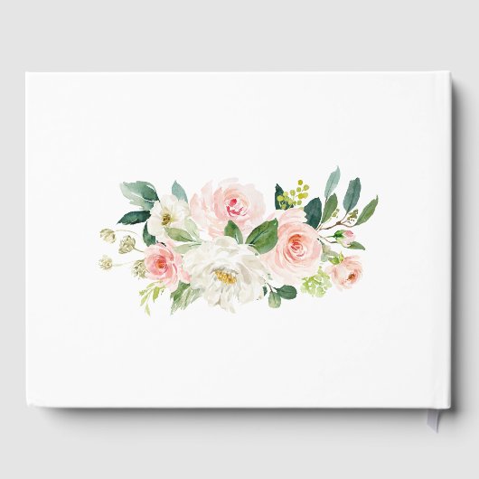 Blush Pink Waterverf Floral Wedding Gastenboek (Achterkant)