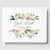 Blush Pink Waterverf Floral Wedding Gastenboek (Voorkant)