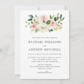 Blush Pink Waterverf Floral Wedding Kaart (Voorkant)