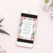 Blush Pink Waterverf Floral Wedding Kaart