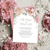 Blush Pink Waterverf Floral Wedding Kaart