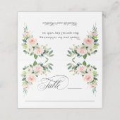 Blush Pink Waterverf Floral Wedding Plaatskaartje (Buitenkant ongevouwen)