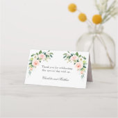 Blush Pink Waterverf Floral Wedding Plaatskaartje (Achterkant)
