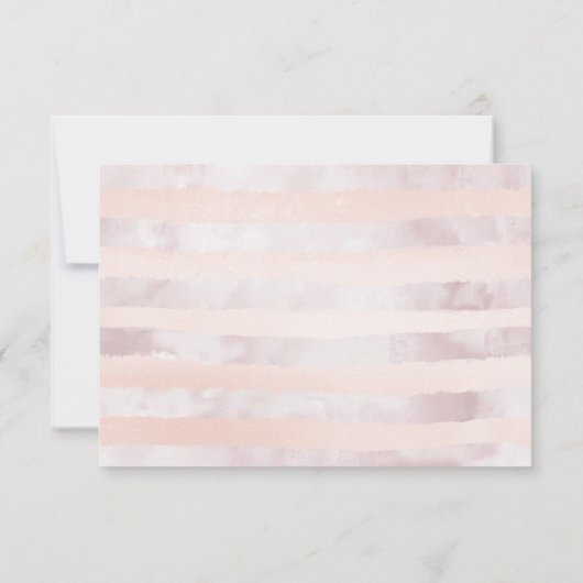 Blush Pink Waterverf Floral Wedding RSVP Kaartje (Achterkant)