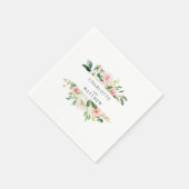 Blush Pink Waterverf Floral Wedding Servet (Hoek)