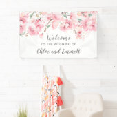 Blush Pink Waterverf Floral Wedding Spandoek (Insitu)