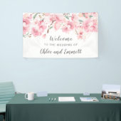 Blush Pink Waterverf Floral Wedding Spandoek (Beurs)