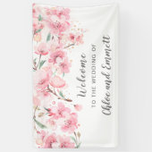 Blush Pink Waterverf Floral Wedding Spandoek (Verticaal)