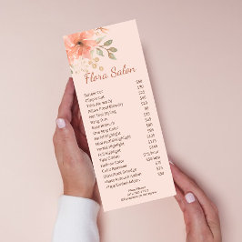 Blush Pink Waterverf Flower Beauty Salon Service Reclamekaart