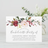 Blush Pink Waterverf Flowers Bachelorette Party Kaart (Staand voorkant)