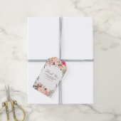 Blush Pink Waterverf Flowers Elegant Cadeaulabel (Met Touw)