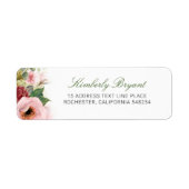 Blush Pink Waterverf Flowers Elegant Etiket (Voorkant)