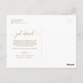 Blush Pink Waterverf Flowers Gold Net getrouwd Briefkaart (Achterkant)