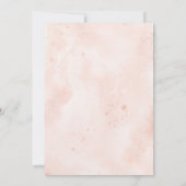 Blush Pink Waterverf Flowers Navy Wedding Kaart (Achterkant)