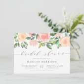 Blush Pink Waterverf Flowers Script Vrijgezellenfe Kaart (Staand voorkant)