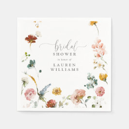 Blush Pink Waterverf Flowers Script Vrijgezellenfe Servet