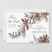 Blush Pink waterverf Flowers Sla de datum op Kaart (Voorkant)