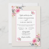  Blush Pink Waterverf Flowers Weddenschap Kaart (Voorkant)