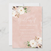 Blush Pink Waterverf Flowers Weddenschap Kaart (Voorkant)
