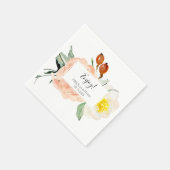 Blush Pink Waterverf Flowers Weddenschap Servet (Hoek)