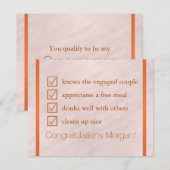 Blush Pink Waterverf Funny be my Groomsman (Voorkant / Achterkant)