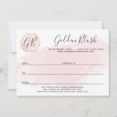 Blush Pink Waterverf & Gold Cadeat Certificate Kaa Kaart (Achterkant)