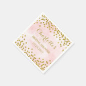 Blush Pink Waterverf Gold Confetti Vrijgezellenfee Servetten (Hoek)